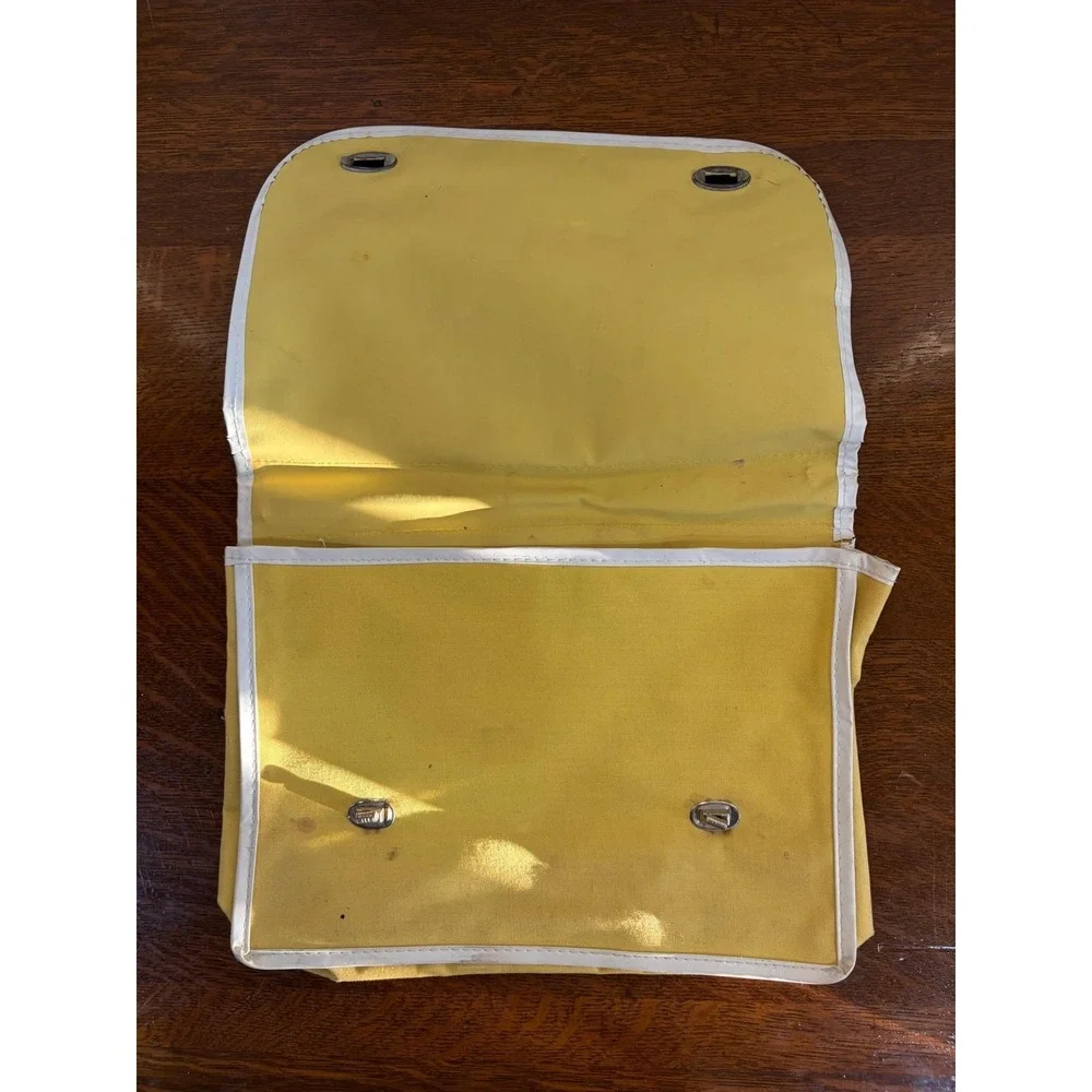 Vintage Walt Disney Pinocchio Jiminy Cricket Small School Satchel Bag Yellow